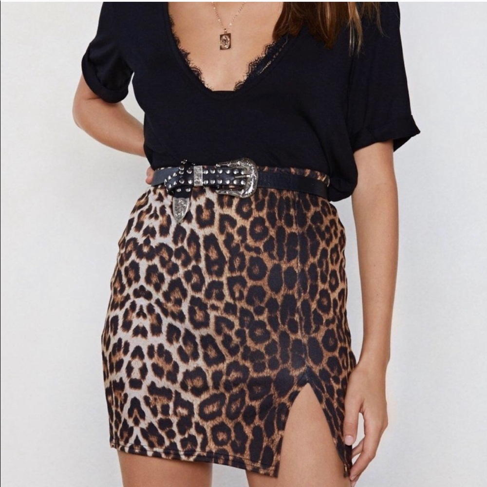 NWT NASTYGAL LEOPARD SKIRT